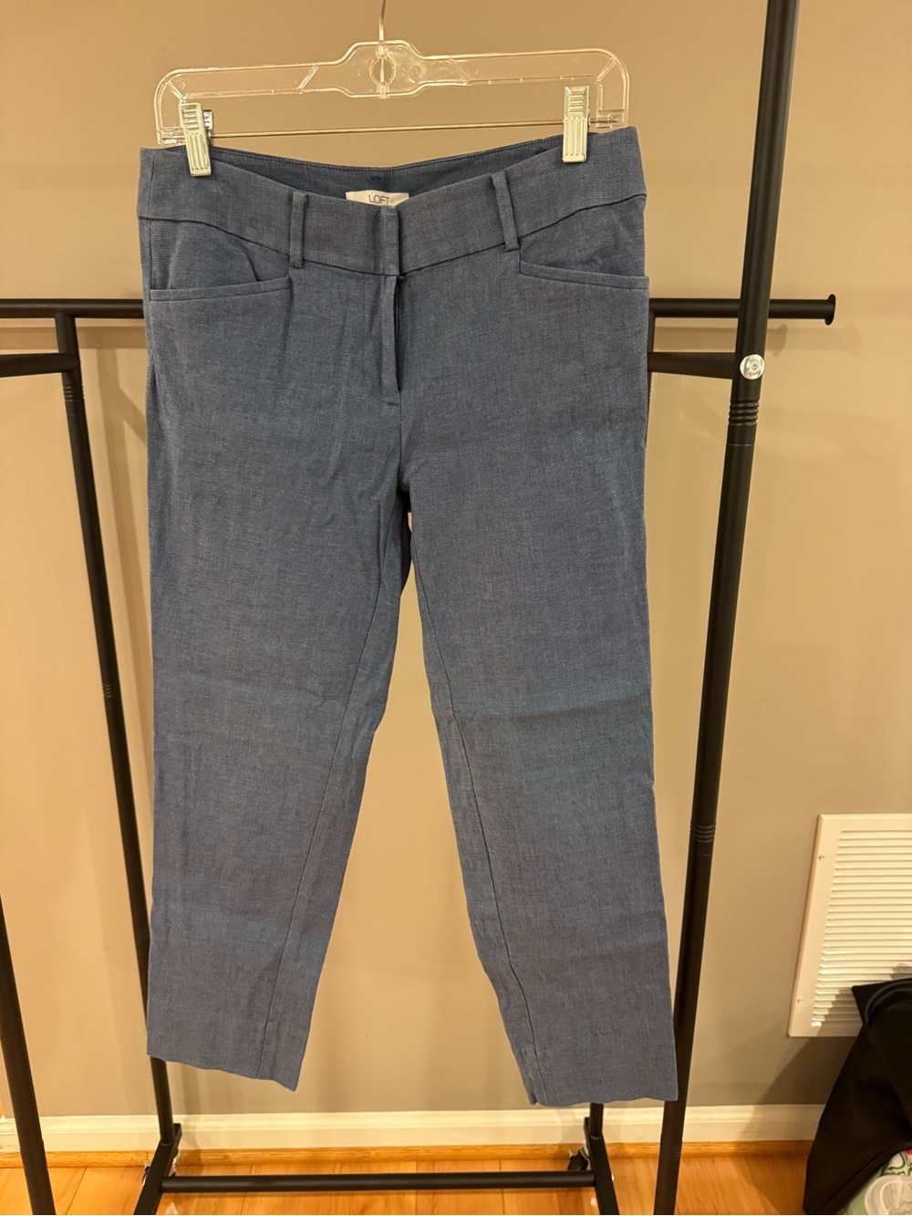 LOFT Slate Blue Cropped Slim Ankle Pants